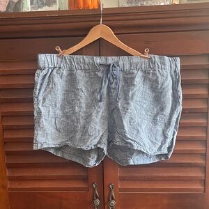 Blue Linen Women's Casual Shorts XXL